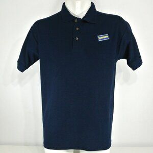 BLOCKBUSTER VIDEO Vintage Employee Uniform Polo Shirt Navy Blue NEW Size M